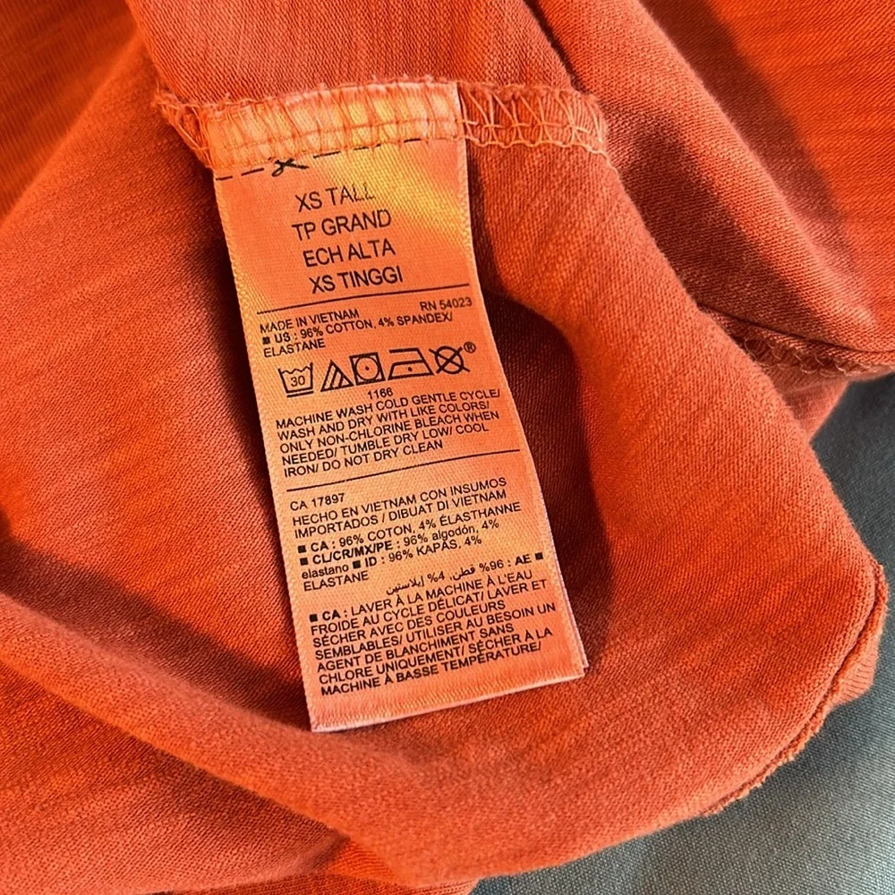 Old Navy Burnt Sienna Rust Long Sleeve Midi Dress Slub Knit Fall Thanksgiving XS - Picture 6 of 6